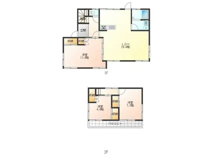 東海道本線 西焼津駅 徒歩57分 2階建 築53年(3LDK)の間取り写真