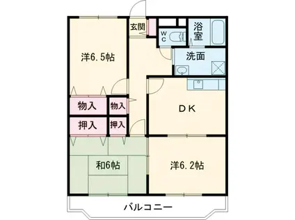 エムロード21 A(3DK/1階)の間取り写真