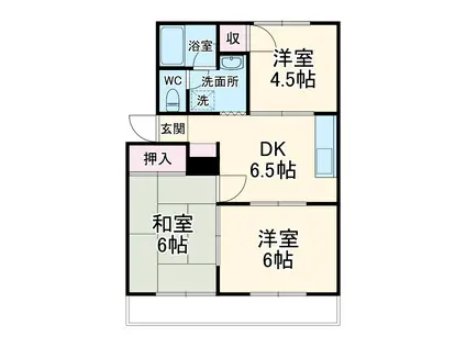 アーバンライフナノヒラ(3DK/1階)の間取り写真