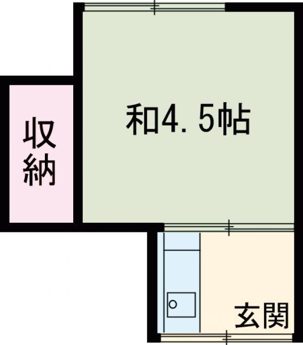 第2日出荘(ワンルーム/1階)の間取り写真