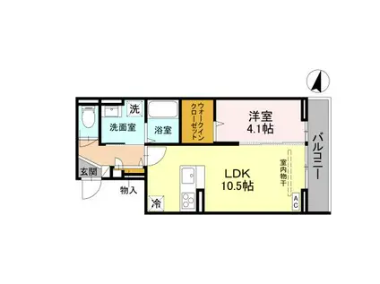 NOBLE VILLA鹿手袋 A(1LDK/3階)の間取り写真