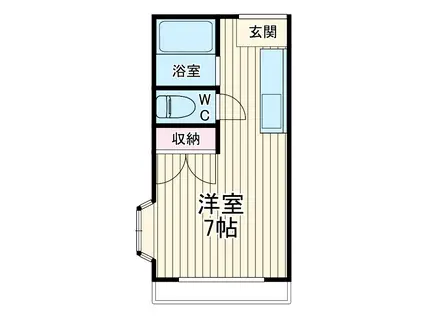 コスモハイム1(1K/2階)の間取り写真