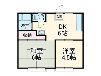 白百合ハウスⅠ(2DK/2階)の間取り写真