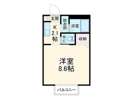 ネイティヴ・サン(1K/1階)の間取り写真