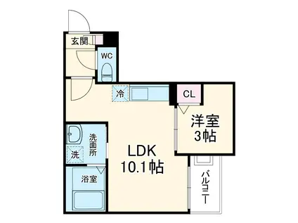 JACK SHIOIKE Ⅰ(1LDK/1階)の間取り写真