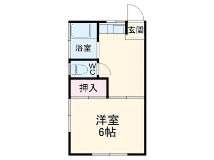 ユナイト石川町SANWA(1DK/2階)の間取り写真