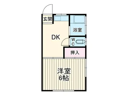 ユナイト石川町SANWA(1DK/2階)の間取り写真