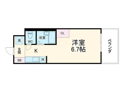 KICS湘南(ワンルーム/2階)の間取り写真