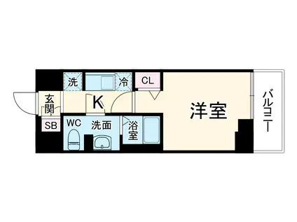 レジデンス船橋東中山(1K/1階)の間取り写真