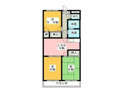 AMOUR MIWA(3LDK/2階)の間取り写真