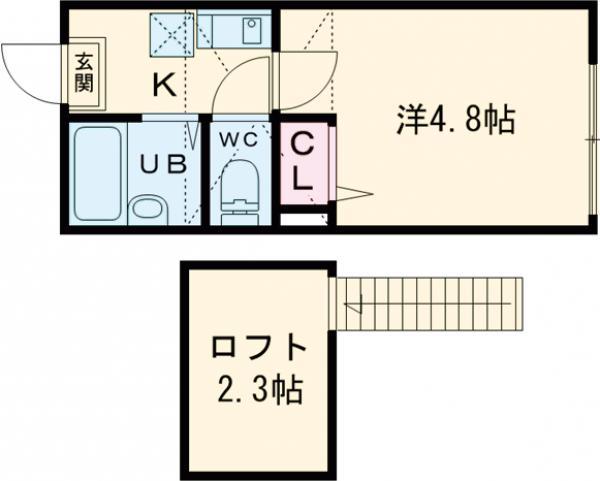 フォルトゥーナ梅島(1K/3階)の間取り写真