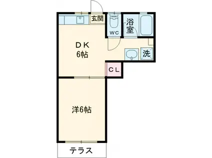 メルヴィーユ(1DK/1階)の間取り写真