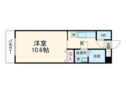 TKマンション中央Ⅱ(1K/2階)の間取り写真