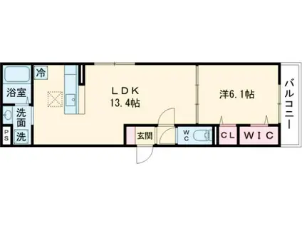 セレスティア扇Ⅴ(1LDK/2階)の間取り写真