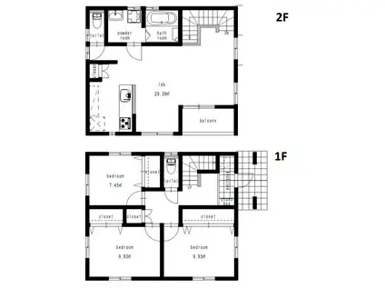 東海道本線 浜松駅 徒歩26分 2階建 築1年(3LDK)の間取り写真