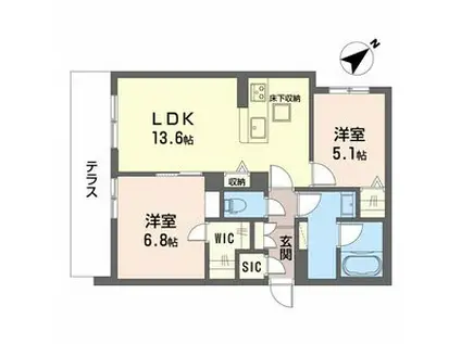 メゾン ド ルクス(2LDK/1階)の間取り写真