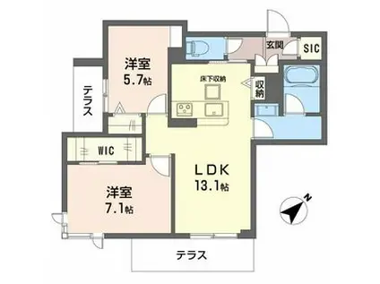 メゾン ド ルクス(2LDK/1階)の間取り写真