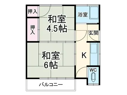 依田荘(2K/2階)の間取り写真