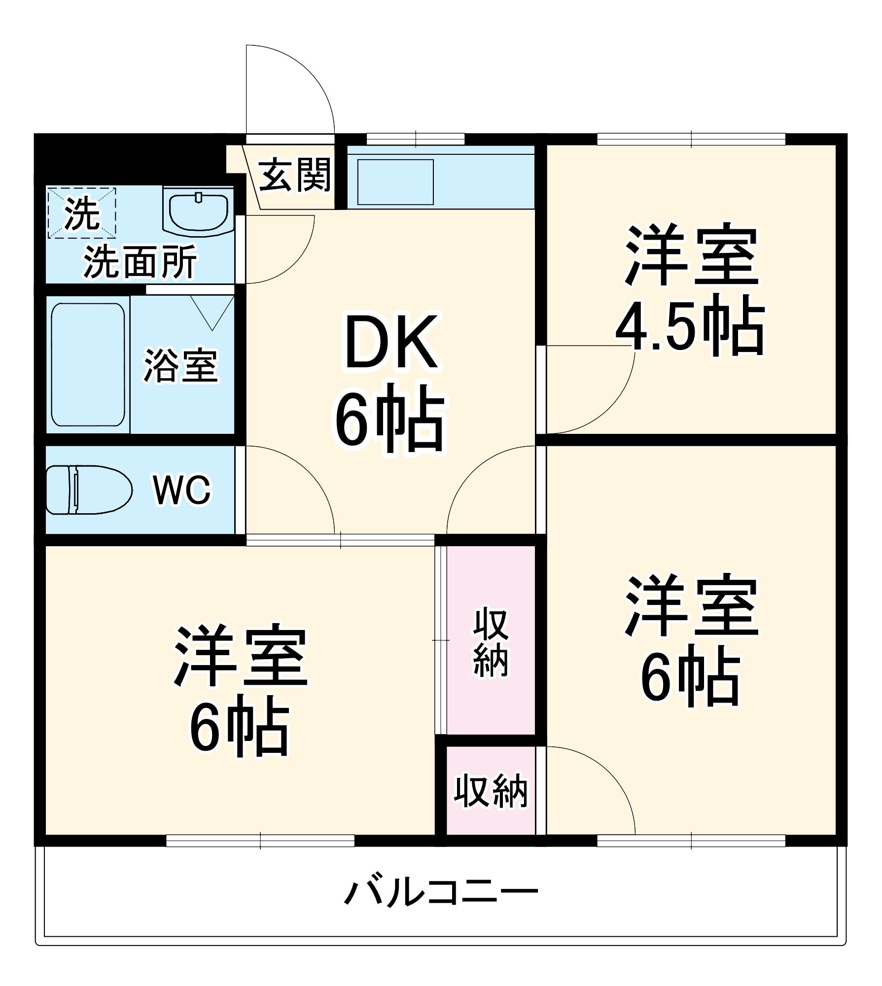 グリーンヒルタカハシ(3DK/2階)の間取り写真