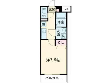 クレヴィスタ立石Ⅱ(1K/5階)の間取り写真