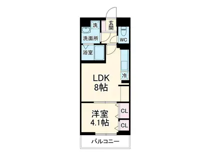 リブリ・ジョイフル諏訪(1LDK/2階)の間取り写真