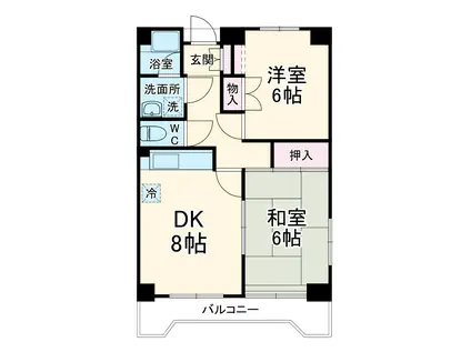 レジデンス和(2DK/5階)の間取り写真