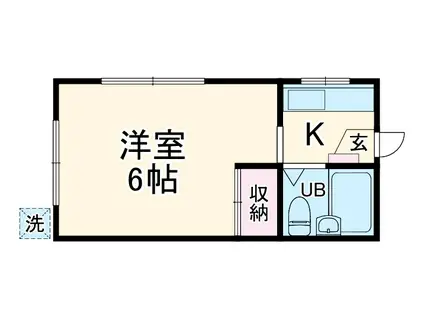 第2ウイングハイツ(1K/1階)の間取り写真