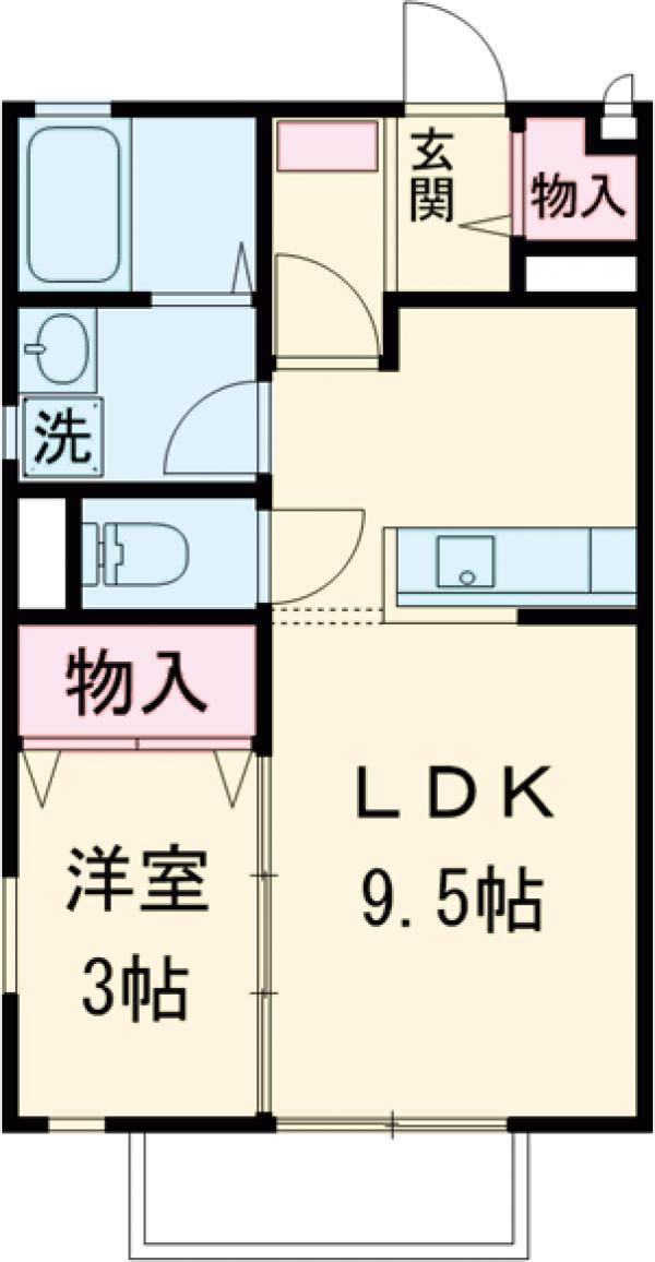 ロータス・パラッツオ(1SK/2階)の間取り写真