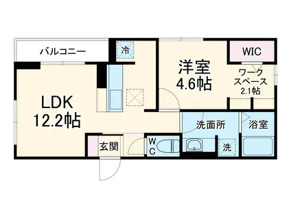 セリシアージュX(1LDK/1階)の間取り写真