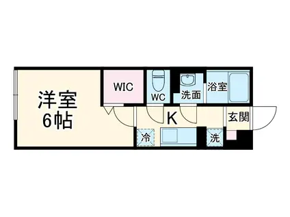 リブリ・西浦和(1K/2階)の間取り写真