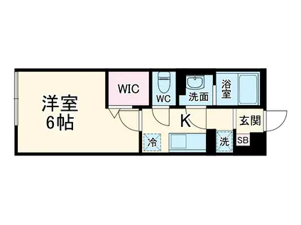 リブリ・西浦和(1K/2階)の間取り写真
