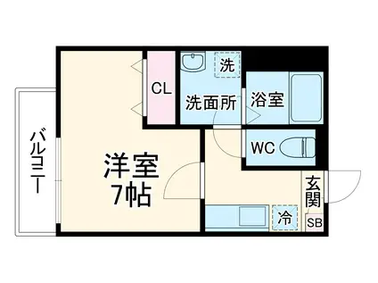 ジーメゾン大宮七里ウエスト(1K/1階)の間取り写真