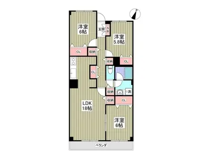 モンメール大磯(3LDK/2階)の間取り写真