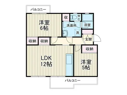 みつわ台公団(2LDK/5階)の間取り写真