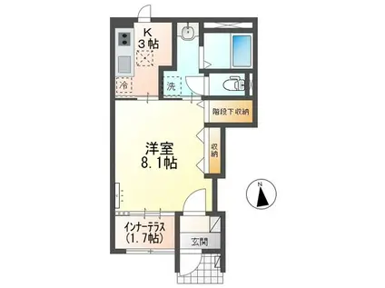 マージュ(1K/1階)の間取り写真
