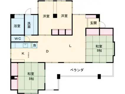 モダンハウス(3LDK/2階)の間取り写真