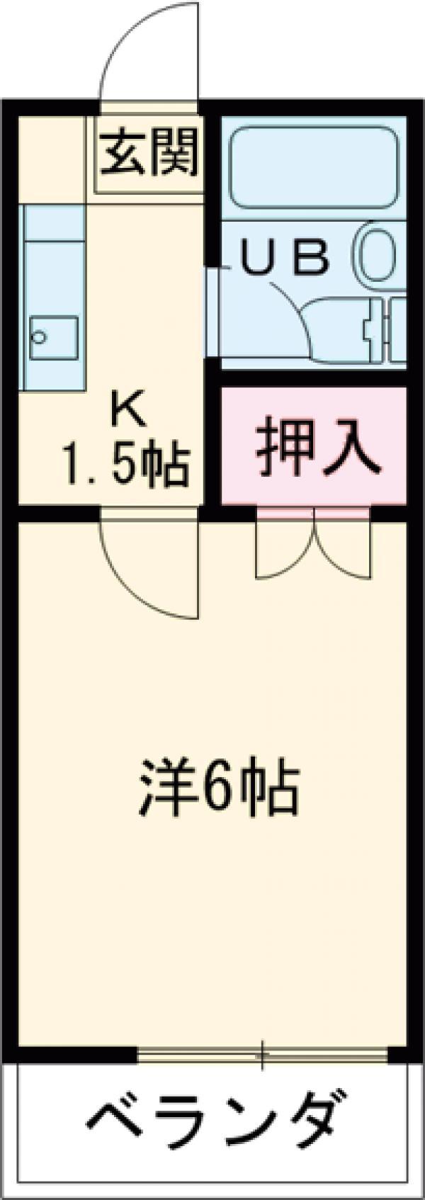 メゾン愛(1K/1階)の間取り写真