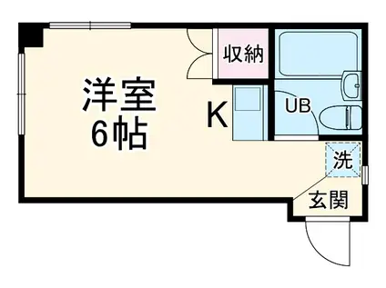パーシモンハイツ(ワンルーム/1階)の間取り写真