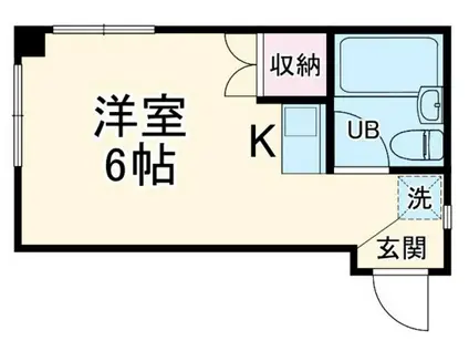 パーシモンハイツ(ワンルーム/2階)の間取り写真