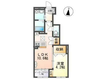 ESPERANZA(1LDK/1階)の間取り写真