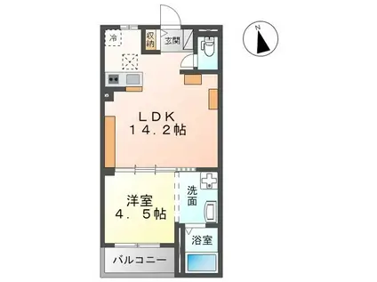 エミネンス・ハラ A(1LDK/1階)の間取り写真