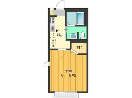 ラ・シエスト(1K/1階)の間取り写真