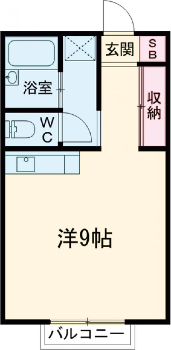 シャンブル宗高(1K/1階)の間取り写真