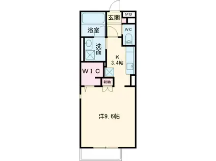 フィカーサイシイⅡ(1K/1階)の間取り写真