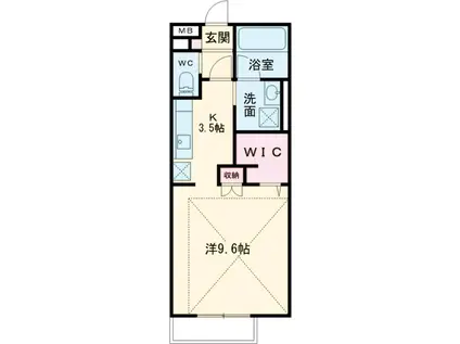 フィカーサイシイⅡ(1K/2階)の間取り写真