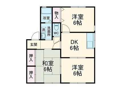 シャルマン前芝(3DK/2階)の間取り写真