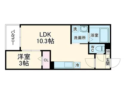 JACK URASATOⅠ(1LDK/3階)の間取り写真