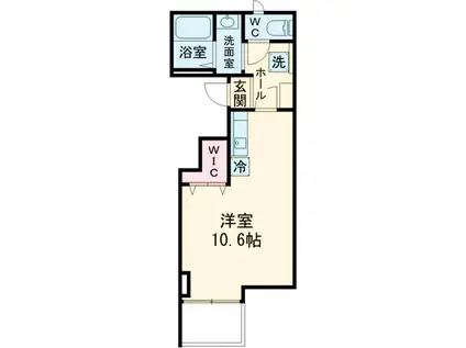 パリス上野毛(ワンルーム/3階)の間取り写真