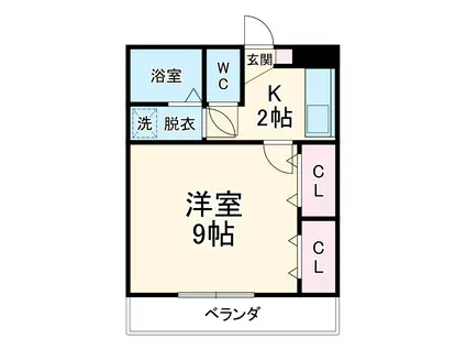 エスコート三陽(1K/2階)の間取り写真