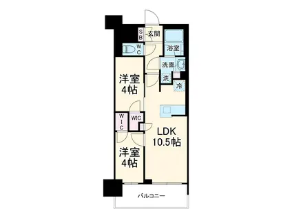 プレサンス名駅南ブリエ(2LDK/3階)の間取り写真